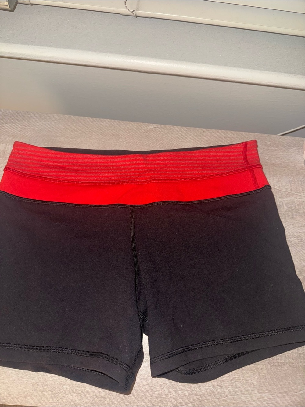 Lululemon Black Shorts with Red / Pink Waistband